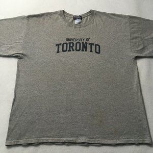 Vintage 90s University of Toronto Canada College T-Shirt Size XL dub wear gray